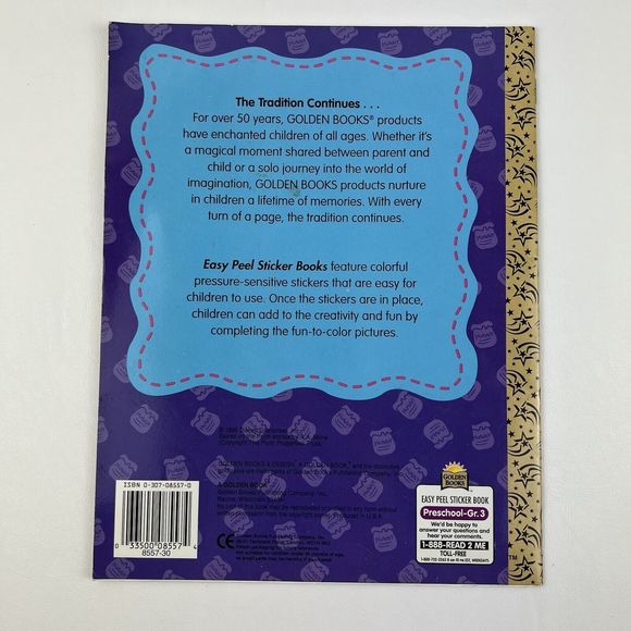DISNEY Sticker Book Winnie the Pooh VTG 90s Party Time Easy Peel Golden Books - Picture 2 of 4